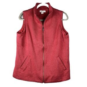 COLDWATER CREEK Womens Vest Jacket Size Medium 10-12 Pockets Zipper Closure Rose